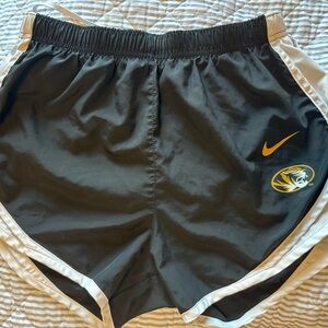 Nike Dri-FIT Black and Gray Shorts with Mizzou Emblem